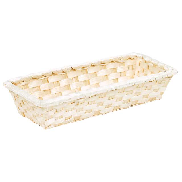 Basket rectangular bamboo burgundy 
