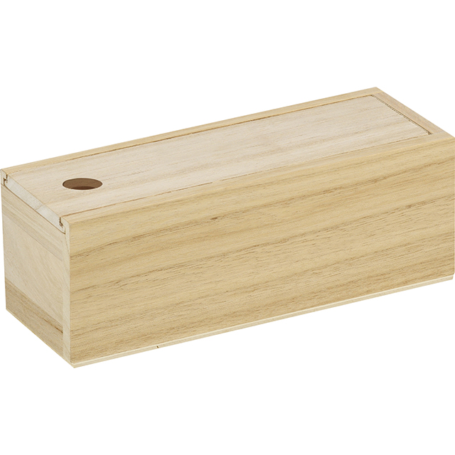 Coffret bois rectangle à glissière (contenance 3 boîtes de 100g)