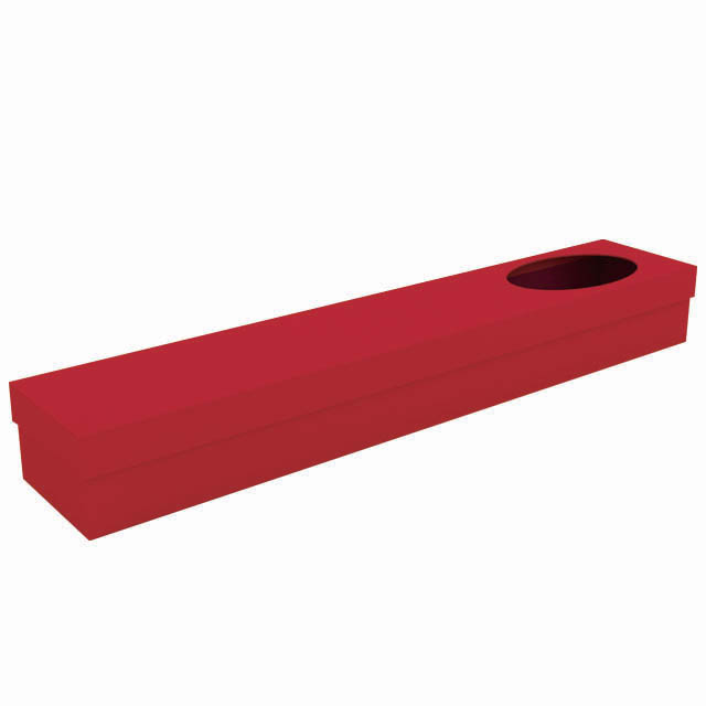Coffret carton long coloris rouge avec fenêtre   72x10x8cm