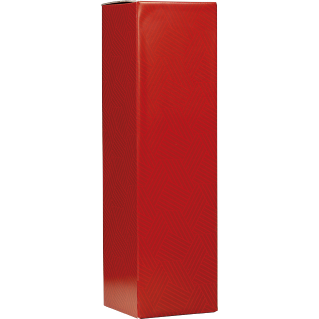 Coffret carton 1 magnum rouge/motifs fond automatique/livré à plat 