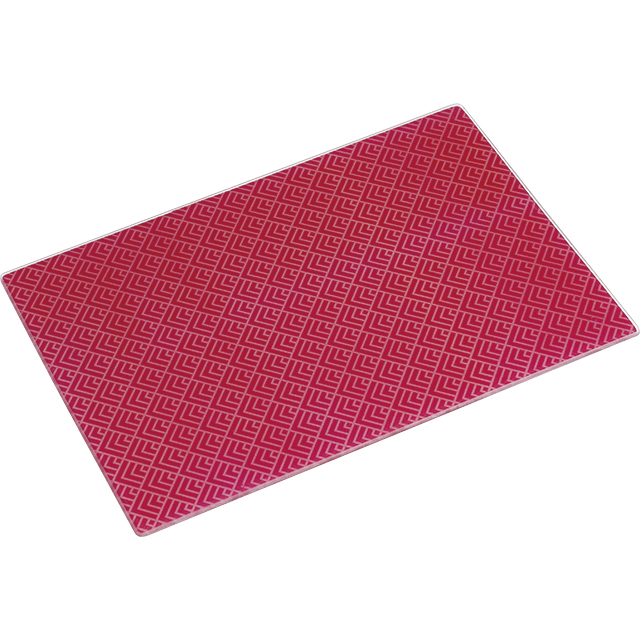 Planche verre trempé rectangle motifs rouges avec pieds