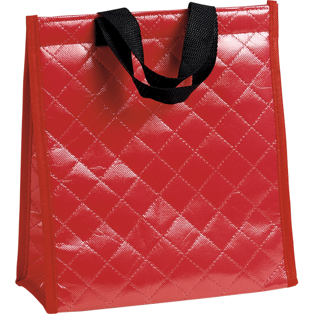 Sac isotherme rectangle rouge 2 anses nylon/fermeture scratch 