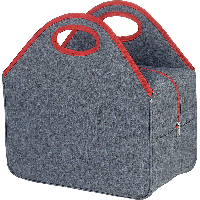 Sac isotherme rectangle gris/rouge 2 anses 