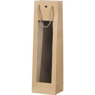 Bag Paper kraft 1 bottle PET window 