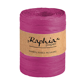 Raphia papier coloris rose bobine de 0,7x200m