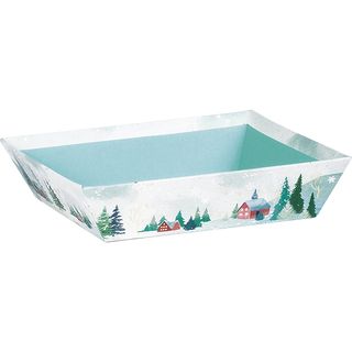 Tray cardboard square SNOWY COUNTRY hot foil stamping
