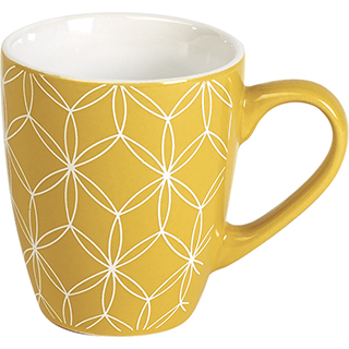 Mug cramique dcor jaune 
