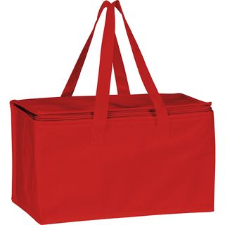 Bag isotherm rectangular red 2 handles red zip closure