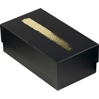 Box cardboard chocolates black/gold 3 dividers gold 