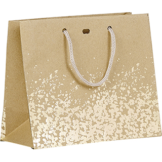 Bag paper kraft hot gliding gold gold cord handles eyelet