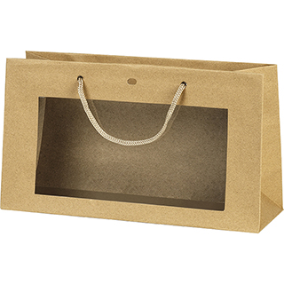Bag paper kraft PVC window cord handles eyelet