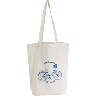 Tote bag cotton natural color Bicycle 2 handles 
