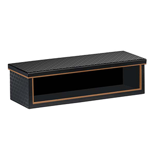 Box cardboard rectangular 3 jars black/copper/UV printing PVC window