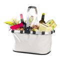 Grey shopping basket with 1 retractable aluminium handle 43x28x22cm