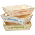 Rectangular "Le Sud" wooden cardboard tray with handles 29x19x10 cm