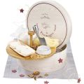 "La Bote  Fromages" round gift box with round corners / cream wood design