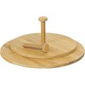 Round bamboo wood tray / removable wood handle