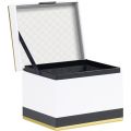 "Gourmet" Cube cardboard gift box / white and black with gold hotstamping