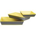 Rectangular cardboard tray / grey and yellow
