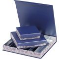 Square 6 row chocolate box with magnetic lid / blue
