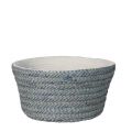 Basket corn and cotton round braided grey/white colour cotton handles