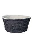 Basket corn and cotton round braided black/white colour cotton handles