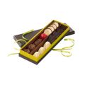 Rectangular brown and green sweet box with separation insert and separate lid 23x7.5x3.3 cm