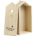 Box wood Birdhouse shape MON TERROIR MON NICHOIR