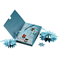 Box cardboard rectangular Advent calendar blue/red/gold 24 precut windows