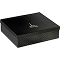 Box cardboard rectangular black/UV printing/Paris POP-UP/gold hot foil stamping