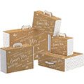 Suitcase cardboard rectangular MERRY CHRISTMAS kraft/white/or