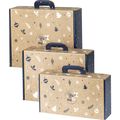 Suitcase cardboard kraft rectangular WINTER FESTIVITIES blue/white