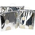 Bag isotherm decor bubbles gold/white handles white 