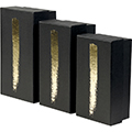 Box cardboard chocolates black/gold 3 dividers gold 