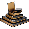 Box cardboard square chocolates 3 rows copper/black/UV Printing magnetic closure