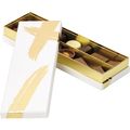 Coffret carton rectangle chocolats 2 ranges SIGNATURE blanc/dorure  chaud or 