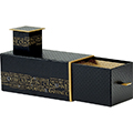 Coffret carton rectangle 2 compartiments tirette SAVOUREUX noir/cuivre/vernis slectif 