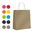 Bag paper kraft smooth gold 110g side twisted colored handles