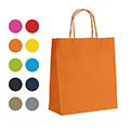 Bag paper kraft smooth orange 110g side twisted colored handles