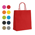 Bag paper kraft smooth red 110g side twisted colored handles