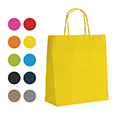 Bag paper kraft smooth yellow 90g side twisted colored handles