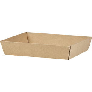 Tray cardboard kraft rectangular unprinted delivered flat...