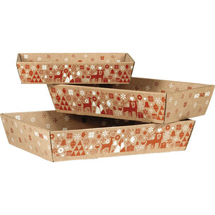 Corbeille carton kraft rectangle NORDIK rouge/blanc... 2