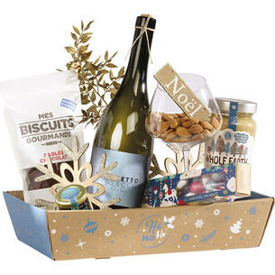 Corbeille carton kraft rectangle HIVER EN FETES... 2