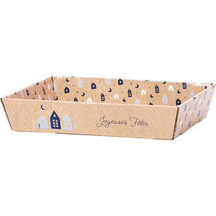 Tray cardboard kraft rectangular OSLO blue/white...