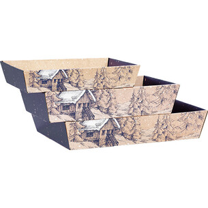 Corbeille carton kraft rectangle HIVER CANADIEN... 2