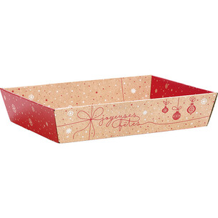 Corbeille carton kraft rectangle SURPRISES D'HIVER...