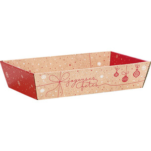 Corbeille carton kraft rectangle SURPRISES D'HIVER...