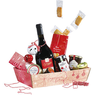 Corbeille carton kraft rectangle SURPRISES D'HIVER... 2