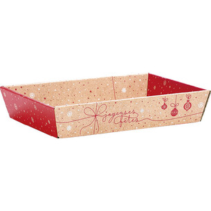 Corbeille carton kraft rectangle SURPRISES D'HIVER...